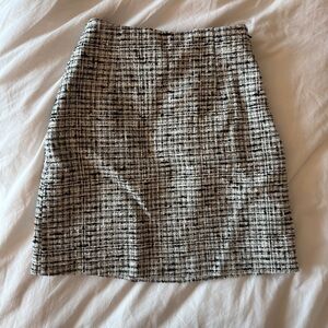 Aritzia Black and White Tweed Mini Skirt